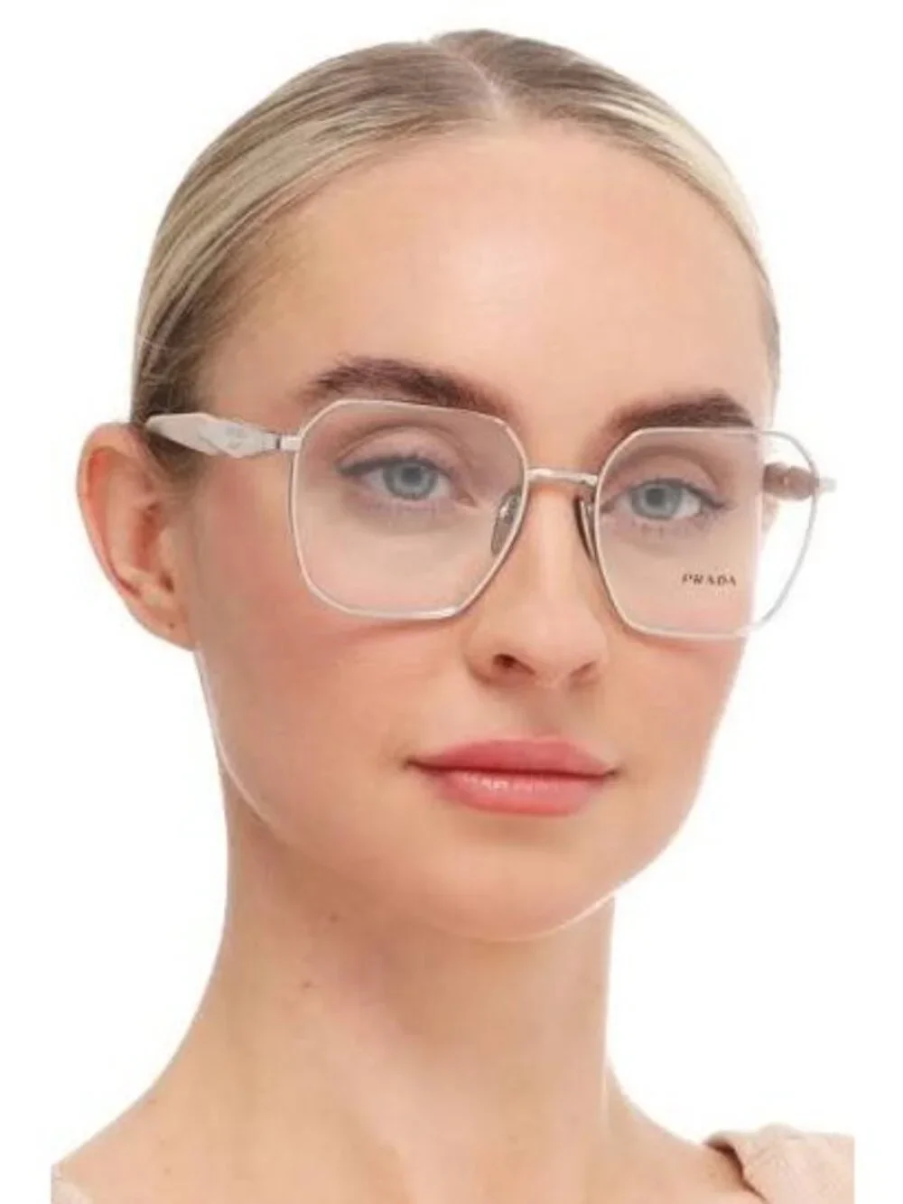 NWT Prada PR56ZV 1BC1O1 Silver Beige Women Eyeglasses PR 56ZV